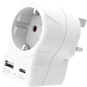 SKROSS универсален адаптер Europe to UK + 1 x USB A/C порт, 20W 1500283E (1500283E) - ggbox