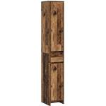 vidaXL Шкаф за баня Старо дърво 30 x 33 x 190 см Инженерна дървесина (890758)