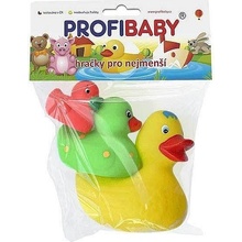 Profibaby Baby kačenka malá pískací set 3ks do vany pro miminko 6cm