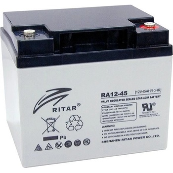 Ritar Оловна Батерия RITAR (RA12-45) AGM, 12V, 45 Ah, 198/ 166/ 169 mm, Терминал F11(M6) (RITAR-RA12-45)