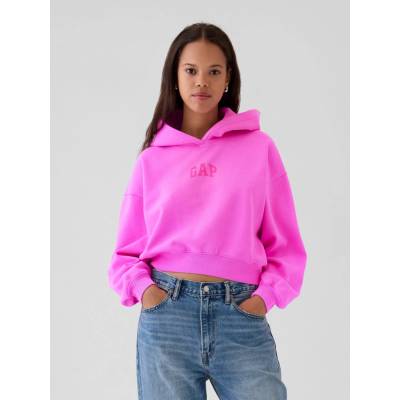 GAP Crop mikina VintageSoft s logem Růžová Růžová