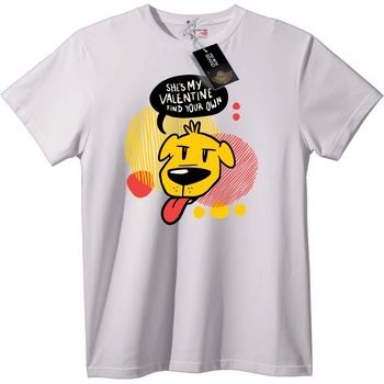 NOONEBRAND Тениска Куче за Свети Валентин - XL, White