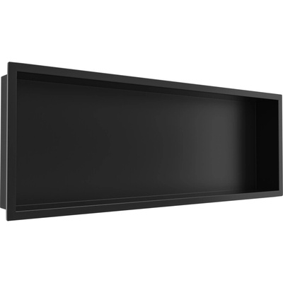 CERANO - Zápustná polička/nika s okrajem do obkladu - černá matná - 90x30x10 cm