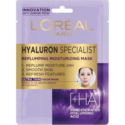 L'Oréal Hyaluron Specialist Ултра тънка хартиена маска с хиалуронова киселина