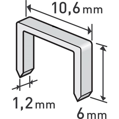 EXTOL PREMIUM 8852201 spony, balení 1000ks, 6mm, 10,6x0,52x1,2mm