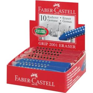 Faber-Castell Ластик FABER-CASTELL Grip 2001 триъгълен 90x15x15mm червен/син 187101 (187101)