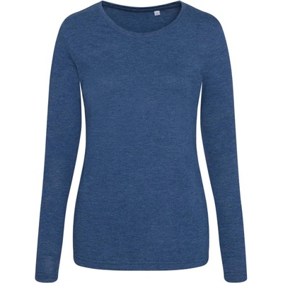 Just Ts Dámské tričko s dlouhým rukávem Tri-blend námořnická modrá žíhaná