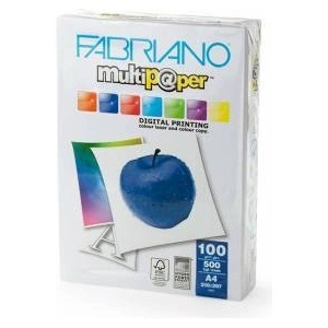 Fabriano Копирна хартия Fabriano Multipaper, A4, 297 x 210 мм, 100 g/m2, Гланцирана, 500 листа, 1505100165
