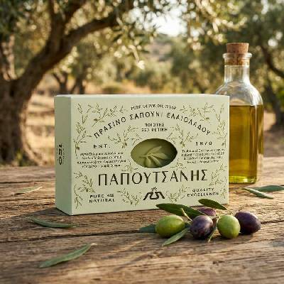 PAPOUTSANIS traditional Olive Oil tuhé mydlo 125 g