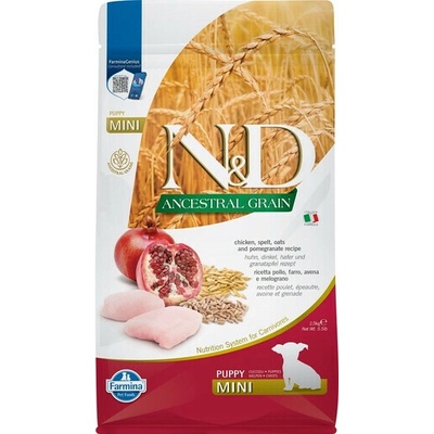 N&D Low Grain Chicken & Pomegranate Mini Puppy Krmivo kura a granátové jablko pre šťeňatá 2,5 kg