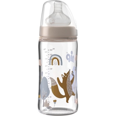 Nip Fľaša Glass S Transparentná béžová 240 ml