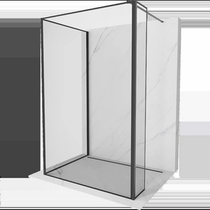 Mexen Kioto стена за душ Walk-in 130 x 120 x 30 cm, черна рамка, черна - 800-130-120-221-70-70-030 (800-130-120-221-70-70-030)