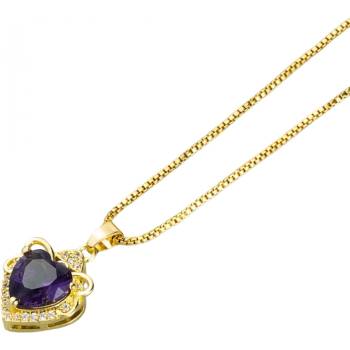 HARAHU Колие er-20884 - Златна / Лилава kp20884 (er-20884)