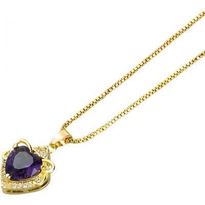 HARAHU Колие er-20884 - Златна / Лилава kp20884 (er-20884)