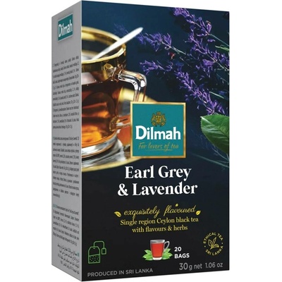 Dilmah Porcovaný cejlonský černý čaj Earl Grey s bergamotem a levandulí 20 ks