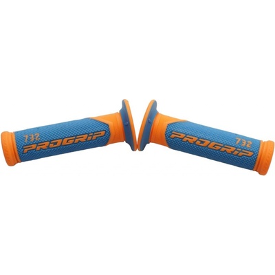 PROGRIP gripy PG732 ROAD (22+25mm, délka 125mm) barva oranžová fluorescenční/světle modrá (dvousložkové) (732-364)