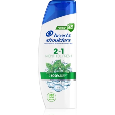 Head & Shoulders Menthol Fresh 2in1 шампоан и балсам 2 в1 против пърхот 330ml