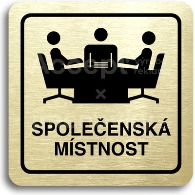 ACCEPT Piktogram společenská místnost - zlatá tabulka - černý tisk