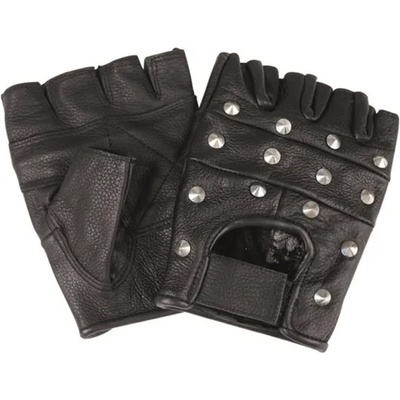 Mil-Tec Мотоциклетни ръкавици без пръсти с нитове, черни (12518002)