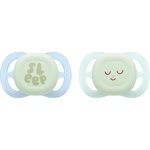 Philips Залъгалки Philips Avent Ultra Start - Night, 0-2 м, с кутийка, 2 броя, sleep, за момче, new (SCF075/18) - ozone