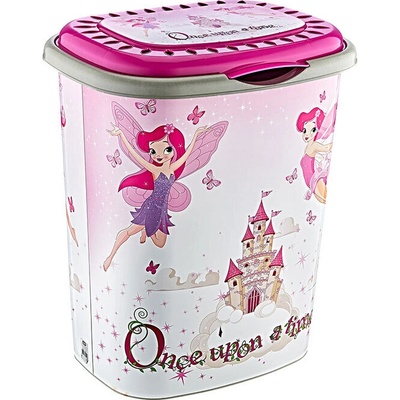 Шарен овален кош за мръсно пране и капак 41л. - Фея (x40 d0012)