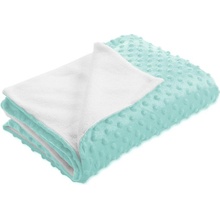 Biante Dětská oboustranná deka Minky TOP 3D puntíky Polar Světle mintová