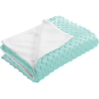 Biante Dětská oboustranná deka Minky TOP 3D puntíky Polar Světle mintová
