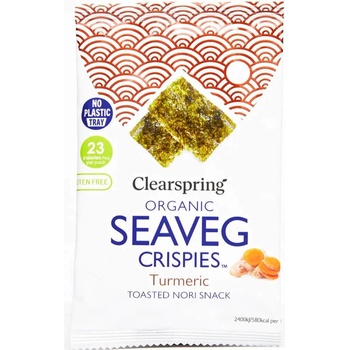 Clearspring BIO Seaveg Crispies Křupky z mořské řasy Nori s kurkumou 4 g