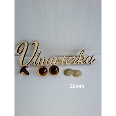 Oči s pojistkou 20mm jantar