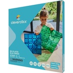 Cleverclixx - Магнитен строителен комплект - Големи плочи Синьо Зелено - 2 бр (CLEVER_CC-1016)