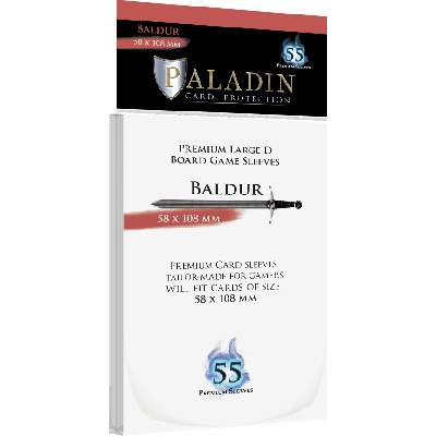 Протектори за карти Paladin Card Protection - Baldur, Large D, 58 x 108 mm (55 бр. ) (PALBALCLR1)