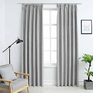 Pure Line Home Плътни завеси в цвят сив с перделък, 2 бр. , 140 x 245 см - zalegloto - 62,00 лв