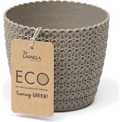 LAMELA, kvetináč MAGNOLIA ECO JERSEY 26 x 22 cm, sivý