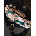 Radi handmade Диадема зелено трико и пух (1036)