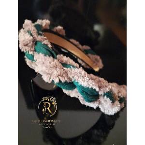 Radi handmade Диадема зелено трико и пух (1036)