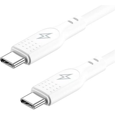 AlzaPower APW-CBSCTC202SilkCore USB-C/USB-C 2.0 5 A, 240 W, 2m, bílý