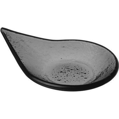 Fine Dine Vetro tanier na fingerfood v tvare dažďovej kvapky čierne sklo 80x100mm