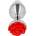 Метален анален плъг с червена роза, 10, 2см. - Kink Plug Rose Silver (D-242594)