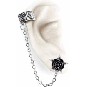 Alchemy gothic Обици ALCHEMY GOTHIC - Black Rose - Rosa Nocta Earcuff - E382