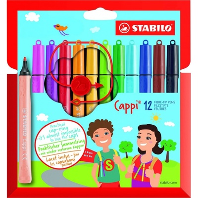 Stabilo 168-12-4 Cappi vláknový fix s kroužkem na víčka 12 ks