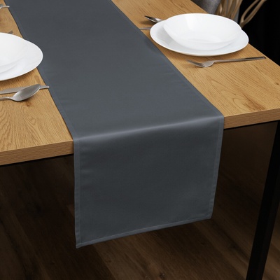 Biante satén behúň polyesterový Satén LUX-049 Antracitovo sivý 45x140 cm