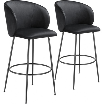 Tectake 405853 luana samet černá / černá 2 ks