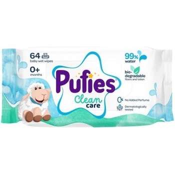 Pufies Clean Care бебешки мокри кърпички с 99% вода 64 броя