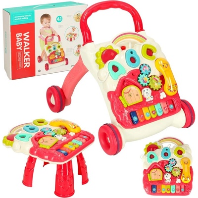 IKO Detské interaktívne chodítko 4v1 červené