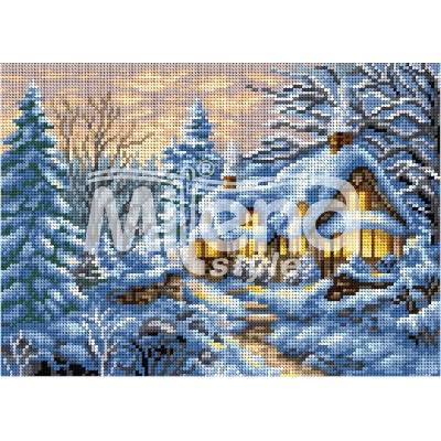 Milena Style Снежен залез - гоблен със схема конци dmc 1: 4