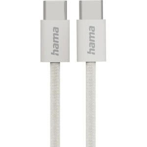 Hama Кабел за зареждане HAMA Fabric, USB-C - USB-C, 1м, Nylon, Сив - 201728 (HAMA-201728)