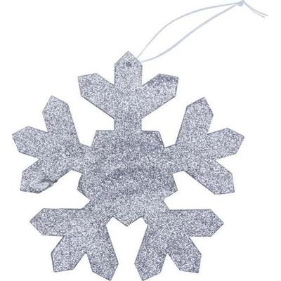 DECOLED Vianočná ozdoba snehová vločka I, priemer 15 cm, strieborná, preglejka, vonkajšia