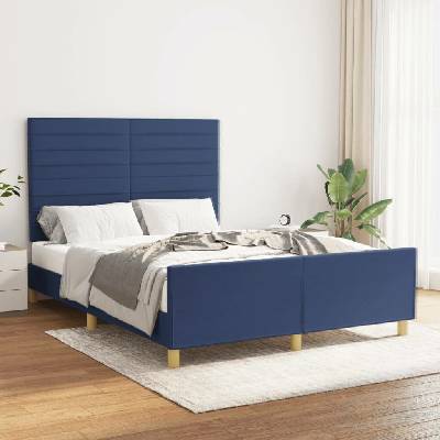 zahrada-XL 3125136 Rám postele bez matrace modrý textil