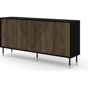 BIM Furniture Комод Woody 4D 180, черен мат/орех Пасифик (WCABINETPACIFICNUT)