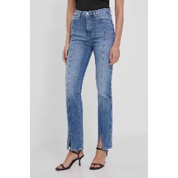 Pepe Jeans Дънки Pepe Jeans SLIM UHW SPLIT в синьо от дантела с изчистен дизайн 5667797.818. 802 (PL204686)